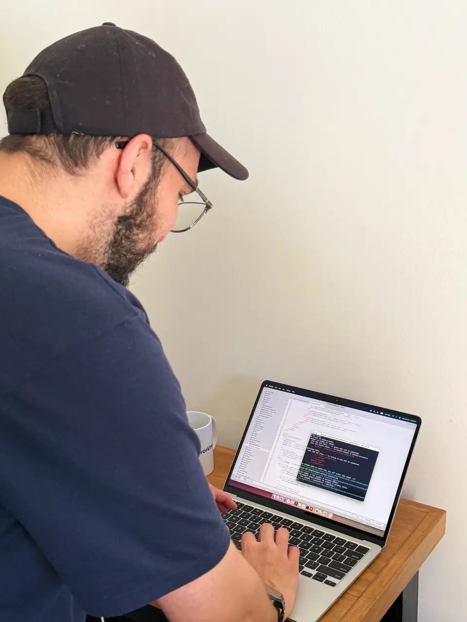 Jorge Araya working on code