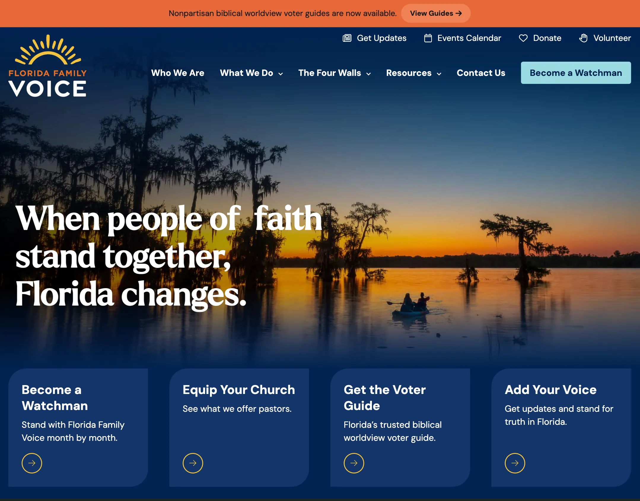 Screenshot of the Florida Family Voice website