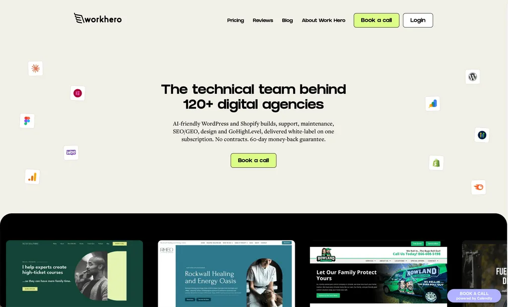 Screenshot of the Work Hero website